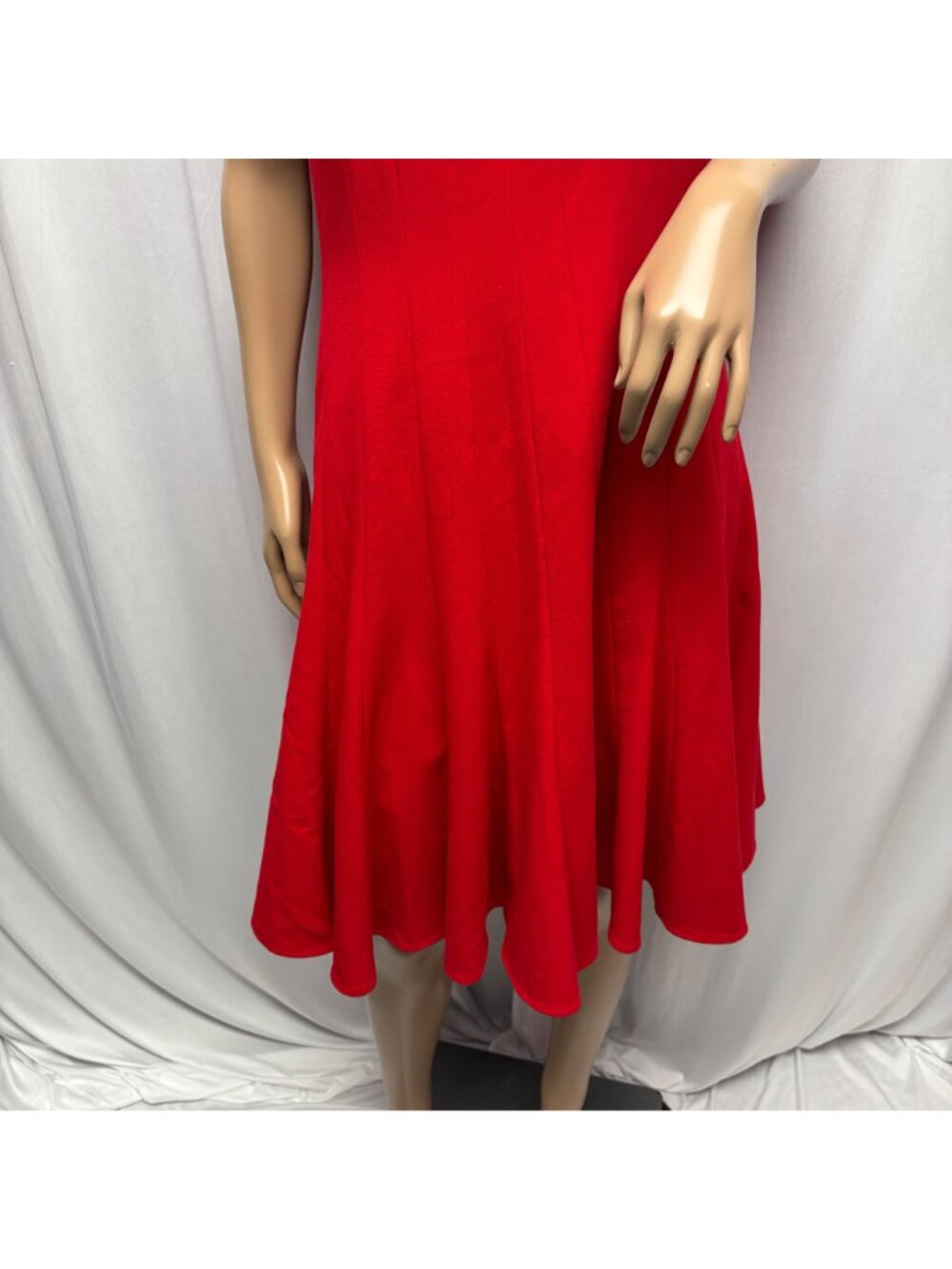 Calvin Klein Red Sleeveless Fit and Flare Dress Womens Sz 8 Classic Office Party - Picture 3 of 9